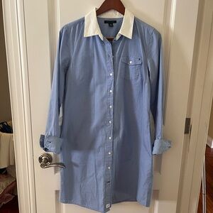 Tommy Hilfiger Blue Collared Shirt Dress Size M